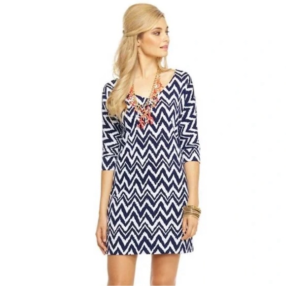 ⭐️Lilly Pulitzer Navy Get Your Chev On Eliza Mini Dress [6015] - Picture 4 of 8